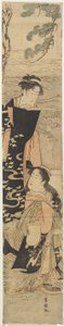 (Escena de una Obra basada en la Historia de Matsukaze y Murasame Hermana), finales del siglo XVIII-principios del siglo XIX de Utagawa Toyokuni